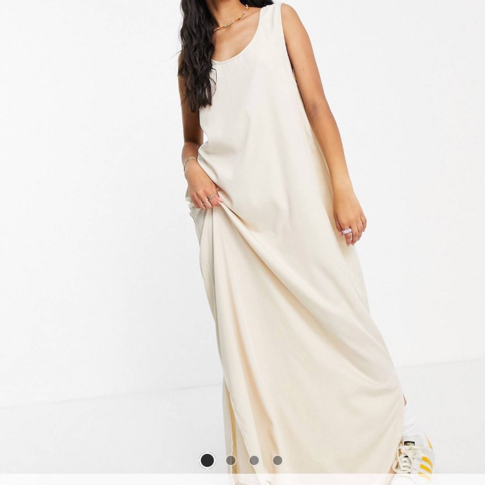 NWT Daisy Street Beige Linen Like Maxi Dress